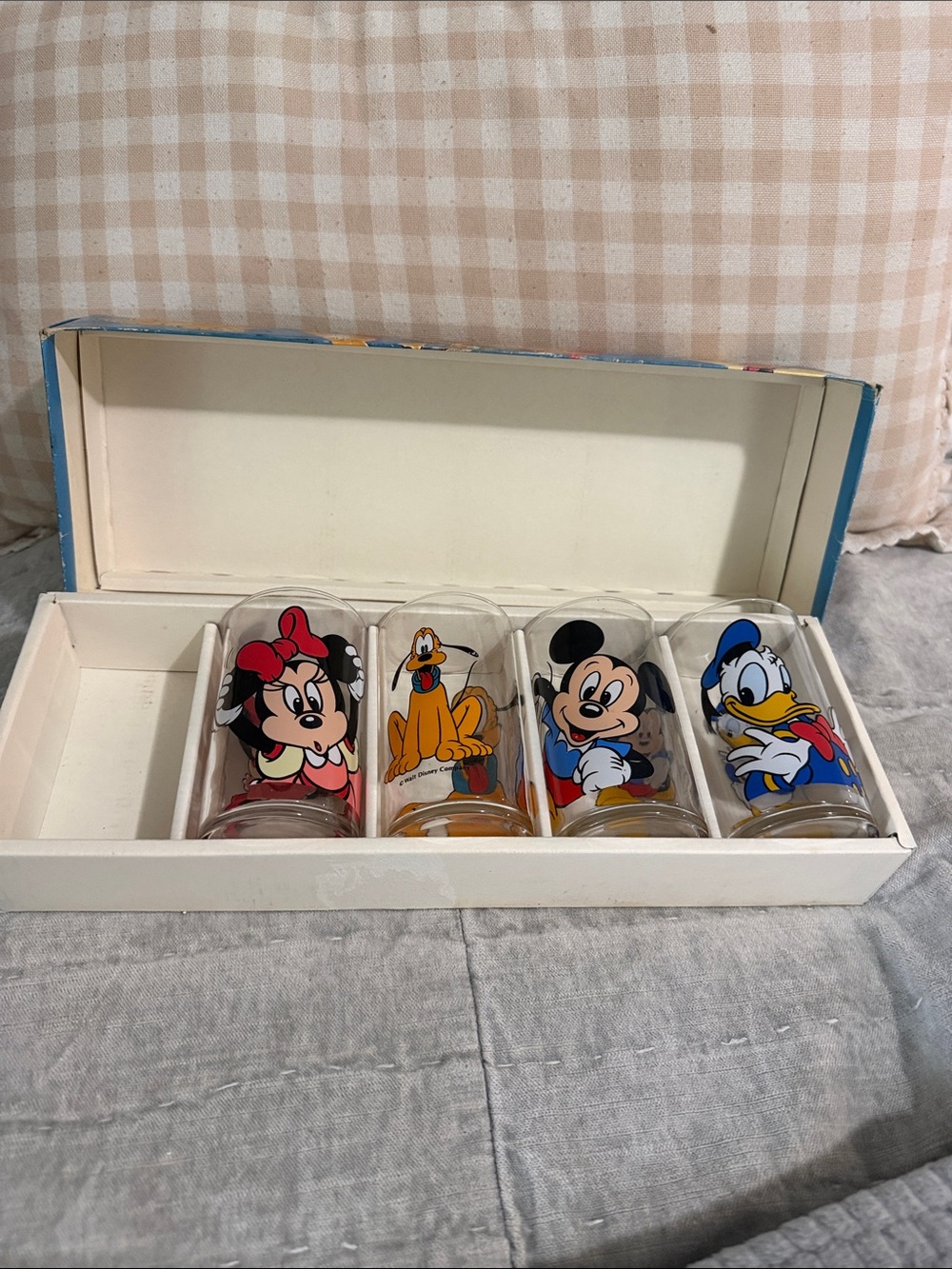 Disney Multi-Color Character Glass Set with Minnie, Pluto, Mickey & Donald